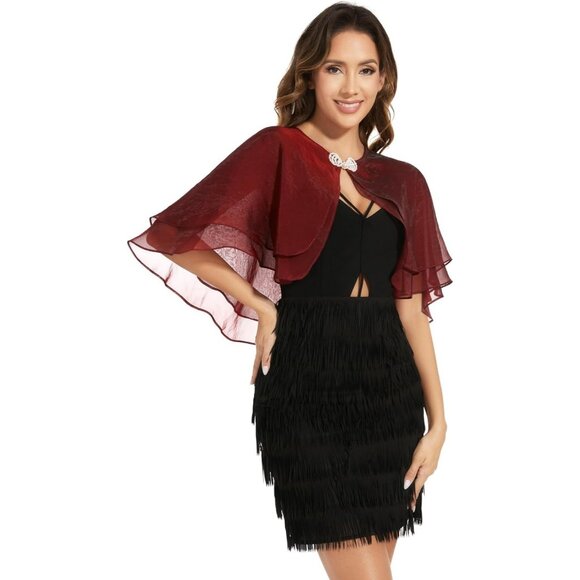 Women's Sheer Tencel Shawls and Wraps Ruby - Picture 5 of 6